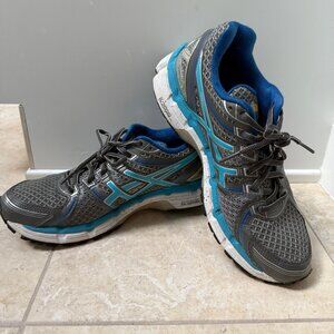 Womens Asics Gel-Kayano 19 Stability Running Shoes, Size 9.5, Blue & Grey